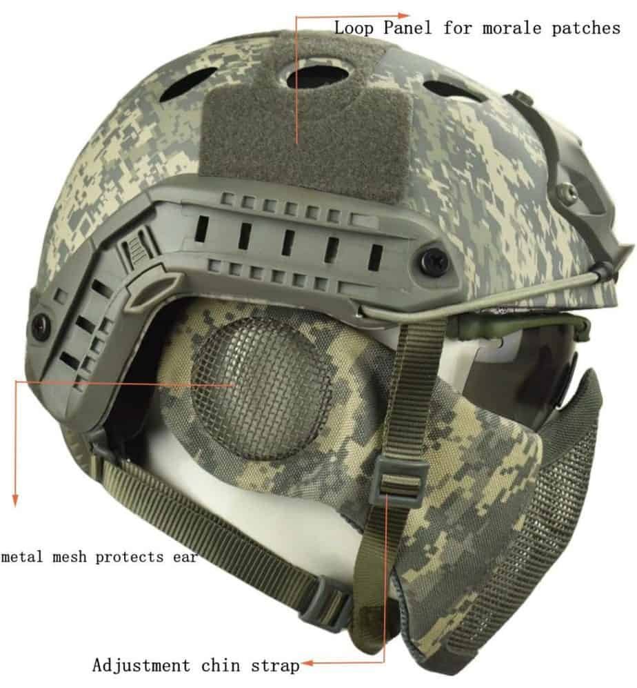 side view of helmet 