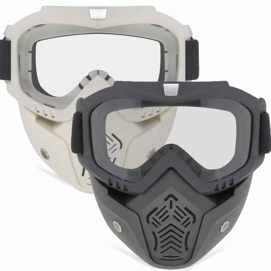 front view of rubber airsoft goggles