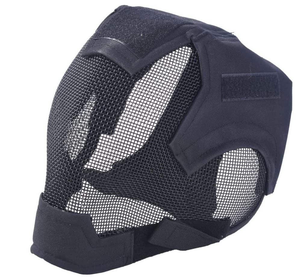 side view of mesh helmet 